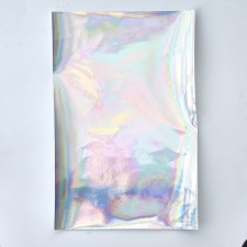 8x6" Holographic Vinyl Backing Fabric Material - White 