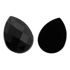 10pc  Jet Black Teardrop Acrylic Gem 18x13mm