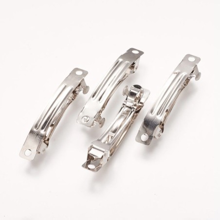 50pcs Barrette 50mm, nickel plated, lead free 
