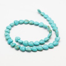 Synthetic Turquoise Heart Beads 15.7in Strand,  10x10mm about 42pcs