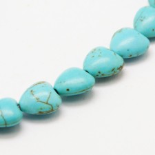 Howlite Synthetic Turquoise Heart Beads 15.7in Strand,  10x10mm about 42pcs