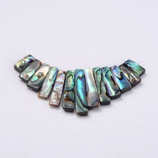 Natural Abalone Shell Graduated Rectangle Beads 13pcs Strand 