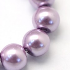 31" Strand 4mm Round Glass Pearl Imitation Beads - Lilac