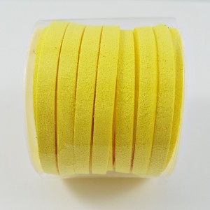 Faux Leather Suede Lace Yellow 5 Meter Spool 5mm x 1.5mm