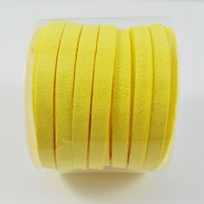 5mm Faux Leather Suede Lace Yellow 5 Meter Spool