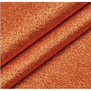 Glitter Vinyl Backing Fabric Material 15cm x 15cm (6"x6") - Orange