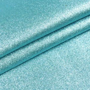 Glitter Vinyl Backing Fabric Material 15cm x 15cm (6"x6") - Aqua Blue