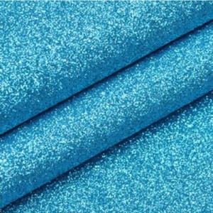 Glitter Vinyl Backing Fabric Material 15cm x 15cm (6"x6") - Blue