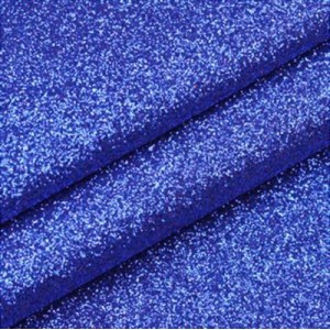 Glitter Vinyl Backing Fabric Material 15cm x 15cm (6"x6") - Medium Blue