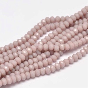 13" Strand 140pc Aprox - 3x2mm Crystal Faceted Round Beads - Opaque Thistle