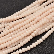 3x2mm Crystal Faceted Round Beads - Opaque Peach 13" Strand 140pc Aprox