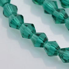 3mm Bicone Transparent Glass 14" Strand - Teal