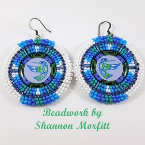 Beadwork By Shannon - Round Studs Fire Colors with Black on Posts