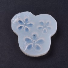 1pc Triple Flowers Silicone Flexible Push Molds, Resin Casting, For UV Resin, Epoxy Resin Jewelry Making