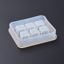 1pc 12mm Square Cube Beads Silicone Flexible Push Molds, Resin Casting, For UV Resin, Epoxy Resin Jewelry Making