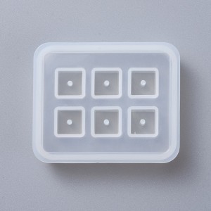 1pc 12mm Square Cube Beads Silicone Flexible Push Molds, Resin Casting, For UV Resin, Epoxy Resin Jewelry Making