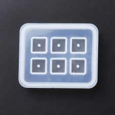 1pc 12mm Square Cube Beads Silicone Flexible Push Molds, Resin Casting, For UV Resin, Epoxy Resin Jewelry Making