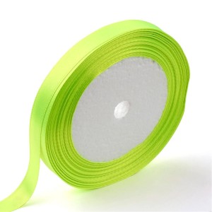 Green/Yellow - 1 Roll Single Face Satin Ribbon 5/8"(16mm) wide, 25yards/roll