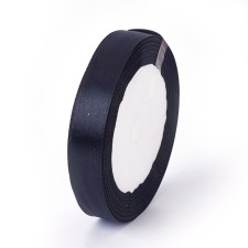 Black - 1 Roll Single Face Satin Ribbon 5/8"(16mm) wide, 25yards/roll