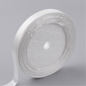 White - 1 Roll Single Face Satin Ribbon 5/8"(16mm) wide, 25yards/roll