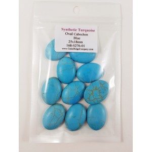 10pc Synthetic Blue Turquoise Cabochons Oval 25x18mm