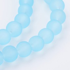 4mm Glass Frosted Matte Neon 31" Strand - Blue