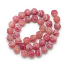 4mm Natural Weathered Agate Gemstone Beads 15" Strand - Dyed Red