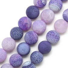 4mm Natural Weathered Agate Gemstone Beads 15" Strand - Dyed Orchid