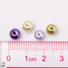 6mm Pearlized Glass Pearl Mix 200pc Bag - Royal Gold