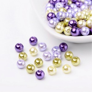 6mm Pearlized Glass Pearl Mix 200pc Bag - Royal Gold