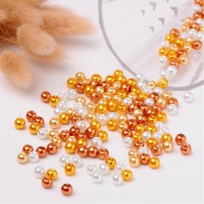 6mm Pearlized Glass Pearl Mix 200pc Bag - Caramel mix