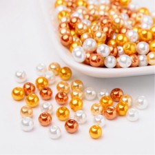 6mm Pearlized Glass Pearl Mix 200pc Bag - Caramel mix