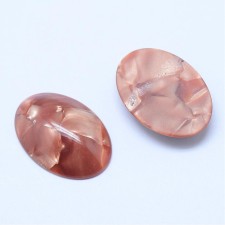 2pc 26x18mm Resin Cabochon Flatback Embellishments Oval - Caramel 