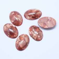 2pc  - Resin Cabochon Flatback Embellishments Oval 26x18mm - Caramel 