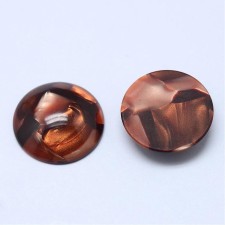 2pc 18mm Resin Cabochon Flatback Embellishments Round - Brown