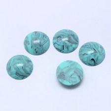 2pc  - Resin Cabochon Flatback Embellishments 18mm round - Swirl Turquoise