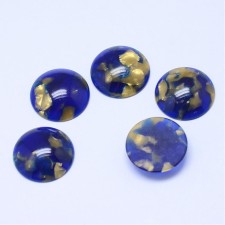2pc  - Resin Cabochon Flatback Embellishments 18mm round - Blue