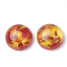 2pc 18mm Resin Cabochon Flatback Embellishments Round - Imitation Amber