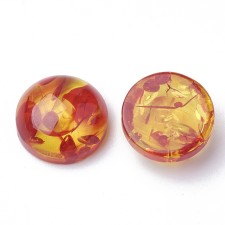 4pc  - Resin Cabochon Flatback Embellishments 18mm round - Imitation Amber