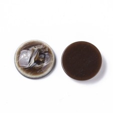 4pc  - Resin Cabochon Flatback Embellishments 18mm round - Coffee