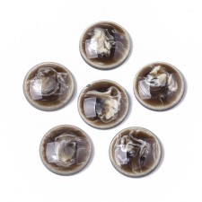 10pc 17mm Brown Swirl Resin Cabochon Flatback Embellishments Round - Coffee