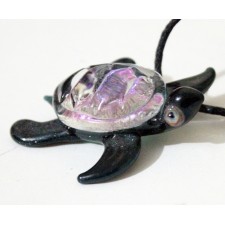 Artist Lampwork Turtle with Dichro
