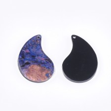 2pc  - Drop Resin Cabochon Flatback  Pendants, 27.5x18mm - Slate Blue