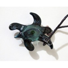 Artist Lampwork Turtle with Dichro