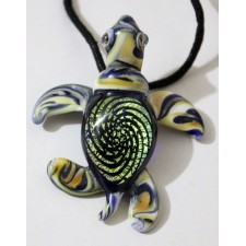 Artist Lampwork Turtle with Dichro