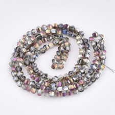 4x3.5mm Faceted Round Electroplated Glass Strand