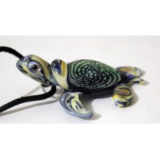 Artist Lampwork Turtle with Dichro