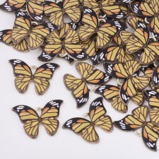 4pc Large Enamel Butterfly Charm Pendant 22x15mm- Monarch