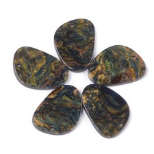 2pc  - Resin Cabochon Flatback  Pendants, 23.5x17.5mm - Dark Olive Green Marble