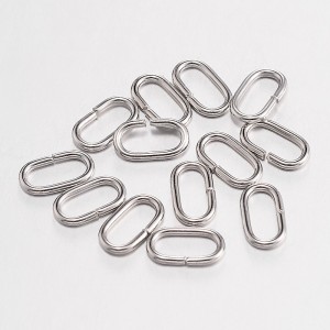10pc Oval Iron Jump Rings, Close but Unsoldered Jump Rings, Platinum 11x6mm